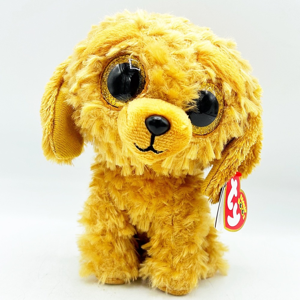 Ty Beanie‎ Boos Noodles Golden Poodle Dog 6" Glitter Eyes Plush Toy